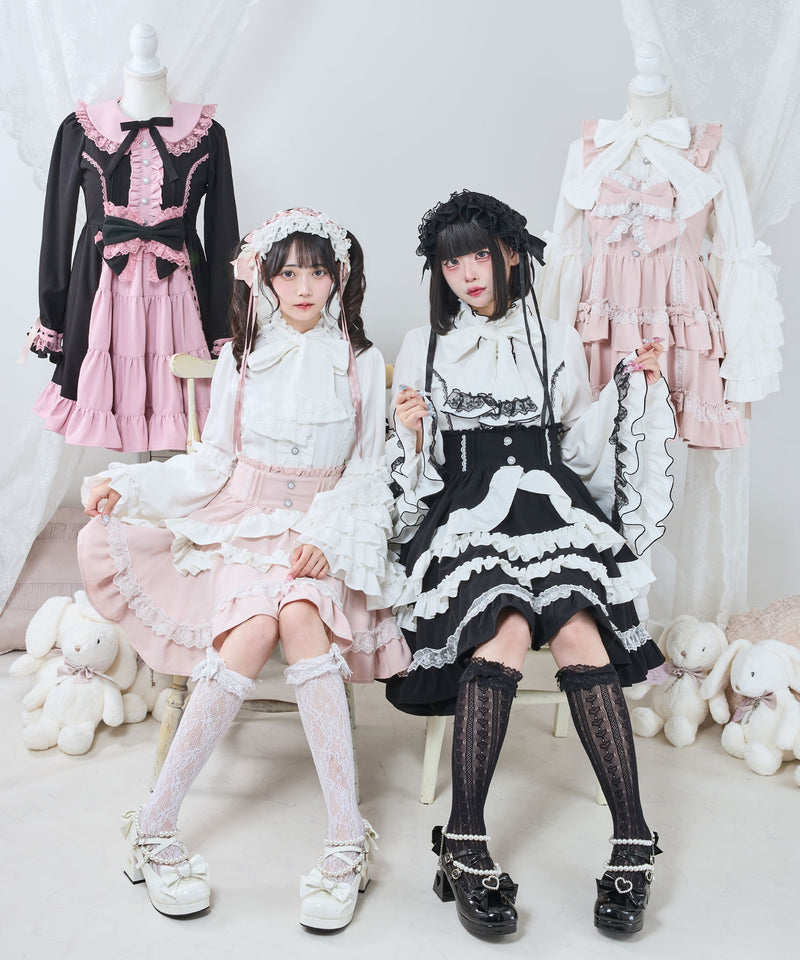 カシュクールフリルたっぷりリボンミニスカート