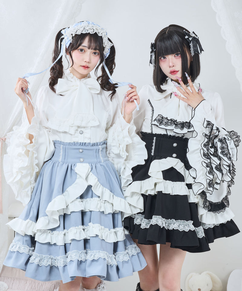 カシュクールフリルたっぷりリボンミニスカート