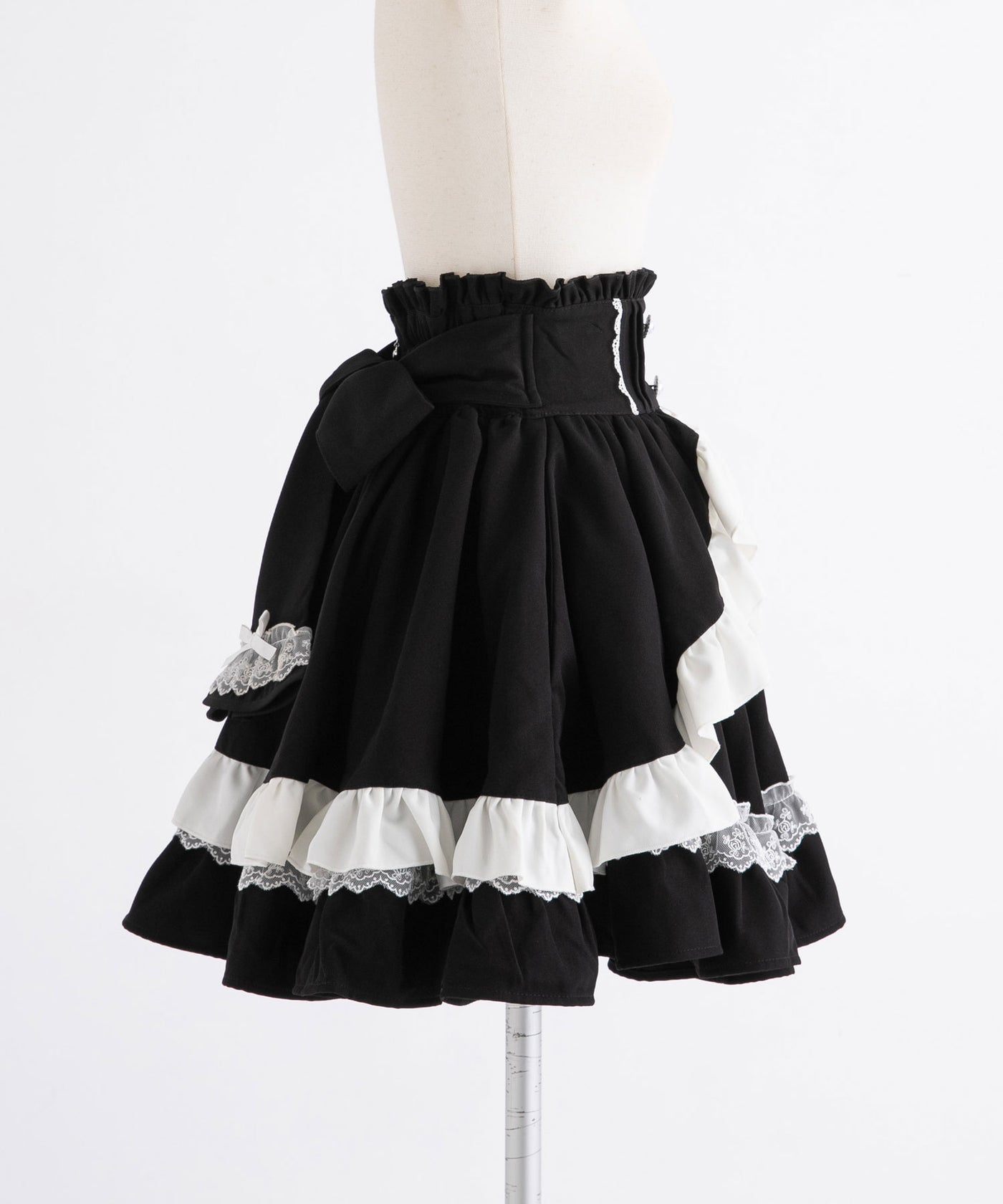 カシュクールフリルたっぷりリボンミニスカート – レディース