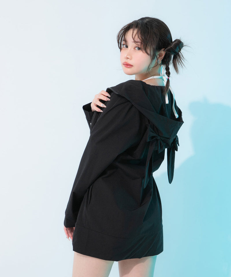 ウサギ耳フードロング丈ラッシュガード