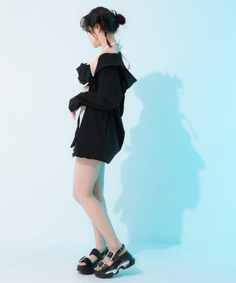 ウサギ耳フードロング丈ラッシュガード