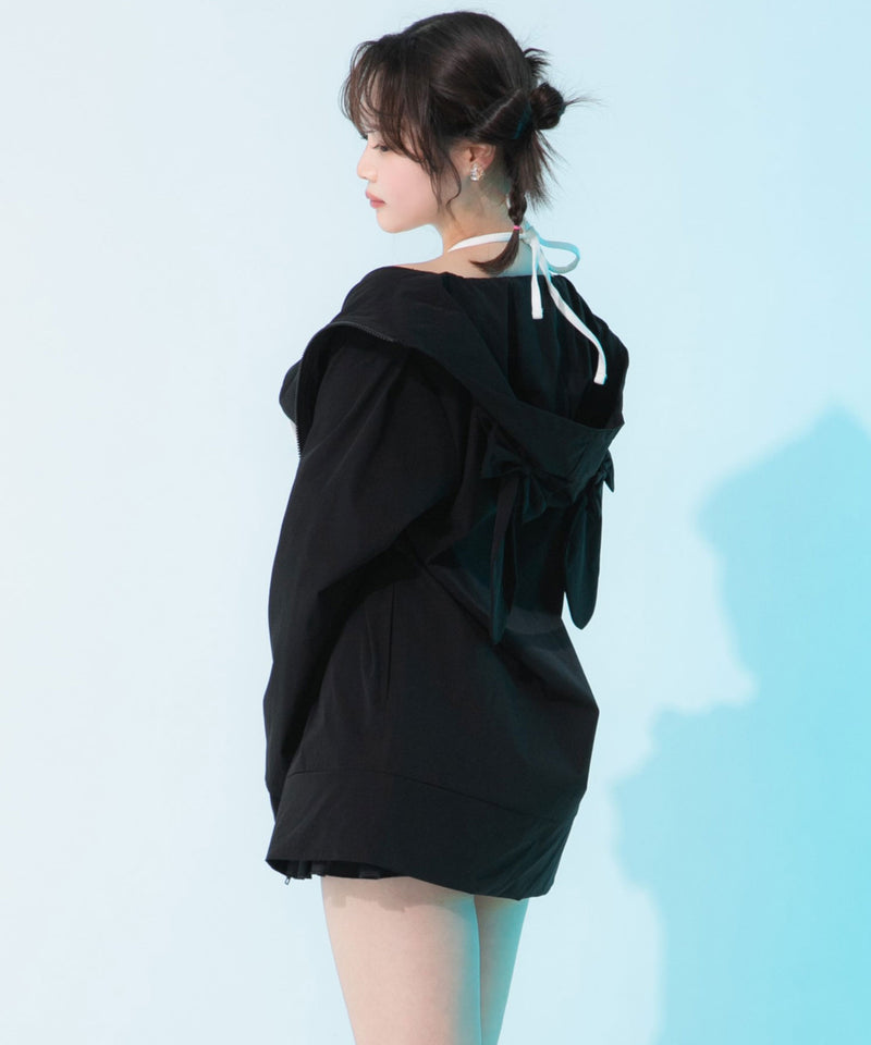 ウサギ耳フードロング丈ラッシュガード