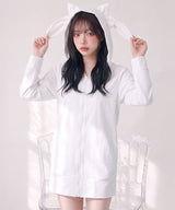 ウサギ耳フードロング丈ラッシュガード