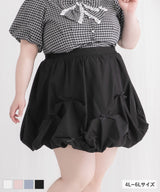 【2buy10%OFF対象】【4L~6L】メニーリボンバルーンミニスカート