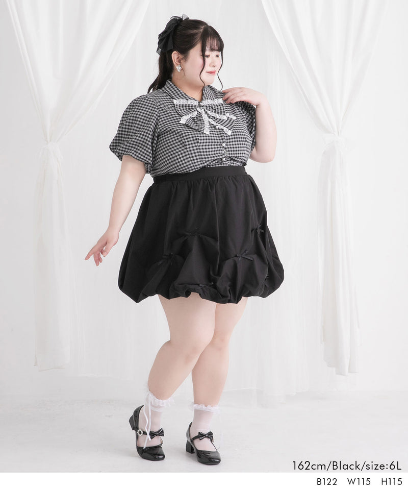 【4L~6L】メニーリボンバルーンミニスカート