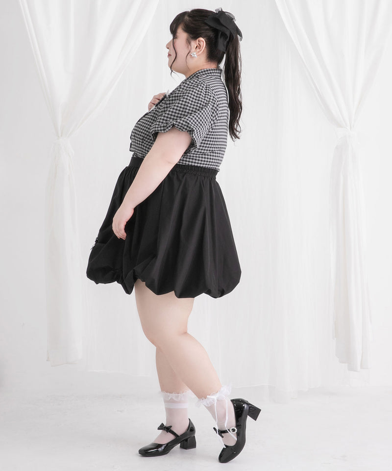 【4L~6L】メニーリボンバルーンミニスカート