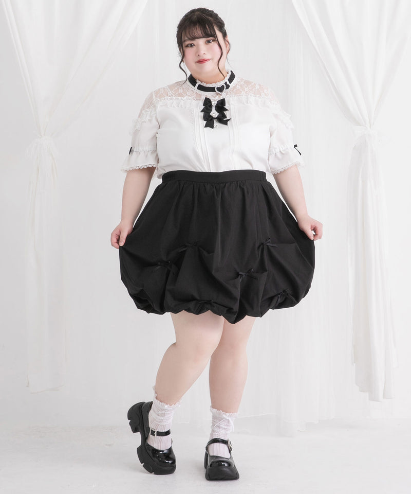 【4L~6L】メニーリボンバルーンミニスカート
