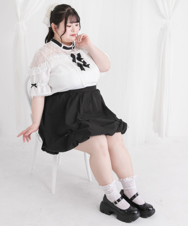 【4L~6L】メニーリボンバルーンミニスカート