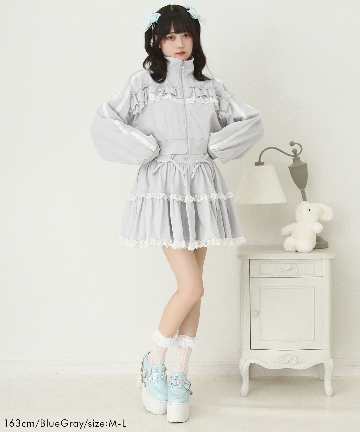 ハイネックフリルレースリボンパーカー – レディースファッション通販