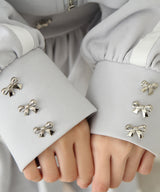 ハイネックフリルレースリボンパーカー