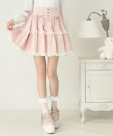 フリルリボンたっぷり裏毛スカート