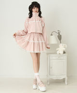 フリルリボンたっぷり裏毛スカート