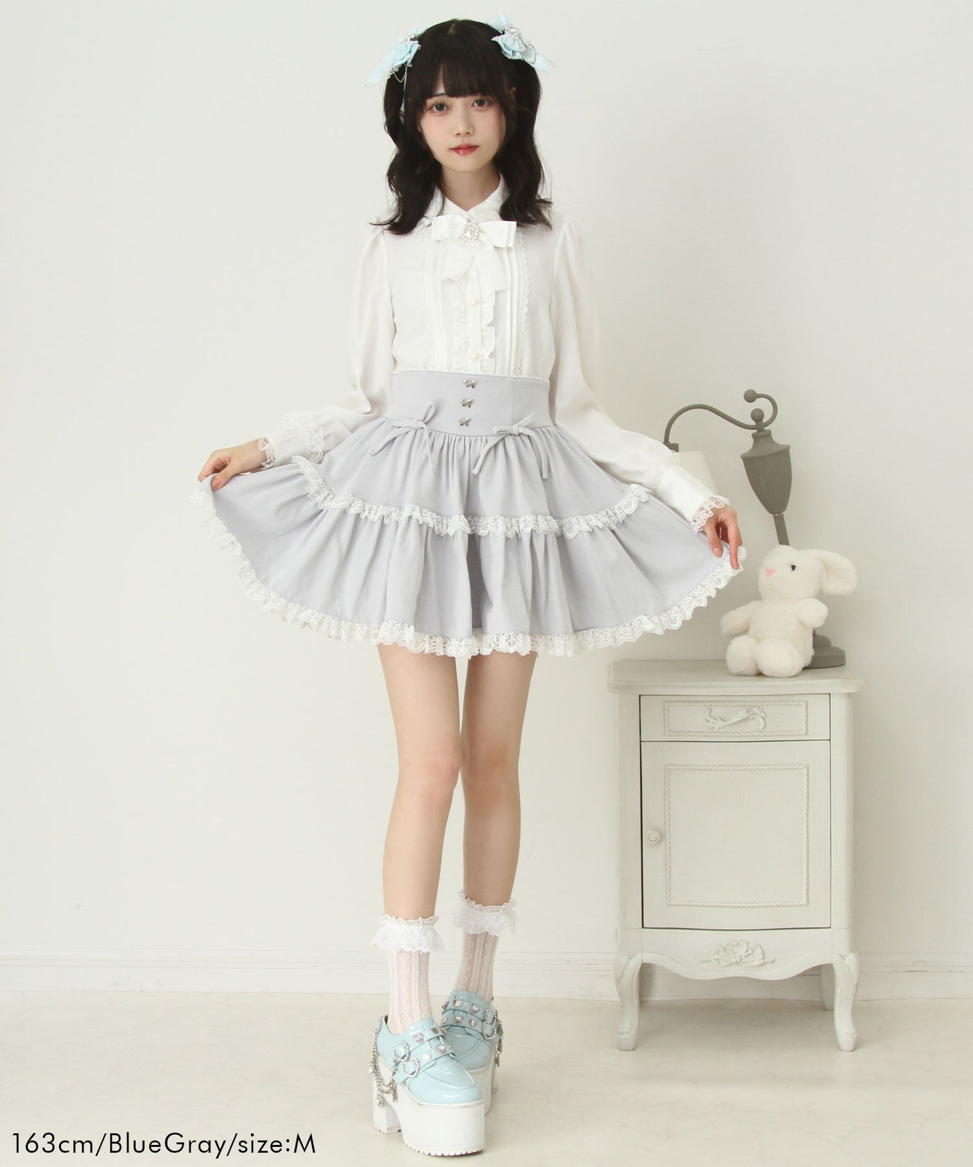 DearMyLove フリルスカート フリルリボンたっぷり裏毛スカート – レディースファッション