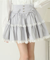 フリルリボンたっぷり裏毛スカート