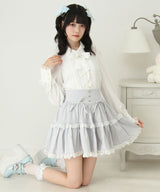 フリルリボンたっぷり裏毛スカート