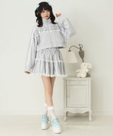 フリルリボンたっぷり裏毛スカート