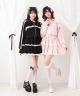 フリルリボンたっぷり裏毛スカート