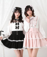 フリルリボンたっぷり裏毛スカート