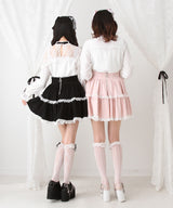 フリルリボンたっぷり裏毛スカート
