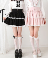 フリルリボンたっぷり裏毛スカート