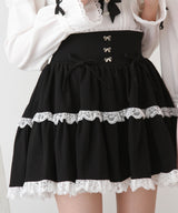 フリルリボンたっぷり裏毛スカート