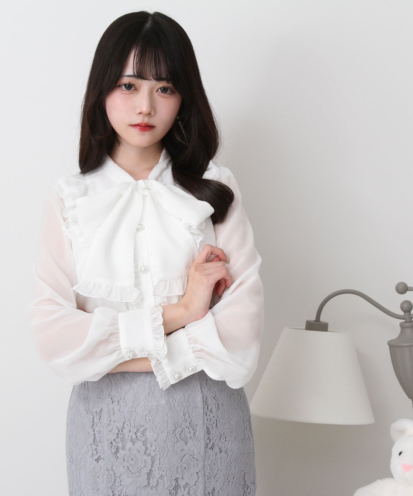 夢展望 DearMyLove ボウタイリボンブラウス 楽天市場】レースふちどりリボンボウタイブラウス レディース