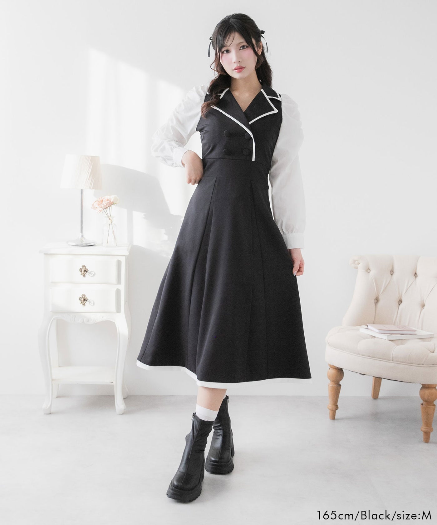 夢展望 ワンピース 4点まとめ売り 4L_6L】シャツドッキングテーラードワンピース – レディース