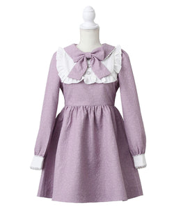 リボンフリルヨークハート柄ワンピース