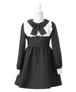 リボンフリルヨークハート柄ワンピース