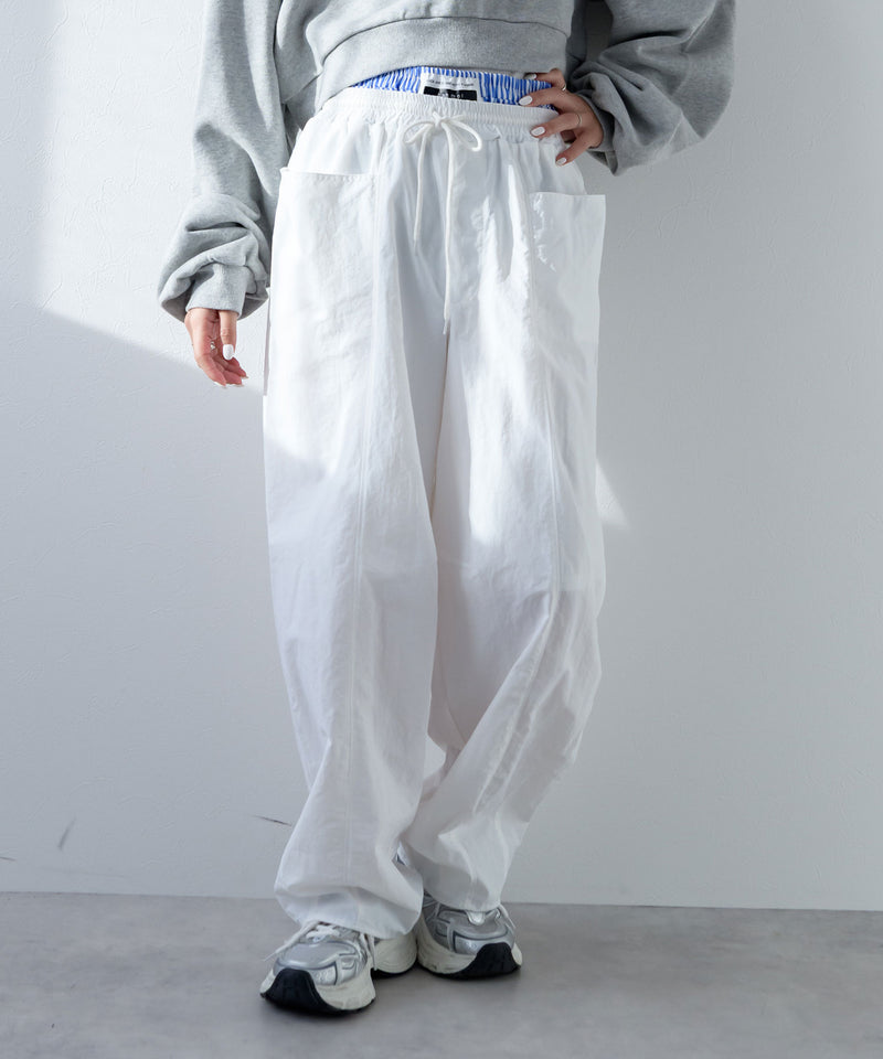 【最上もが着用】カーブレイヤードナイロンパンツ