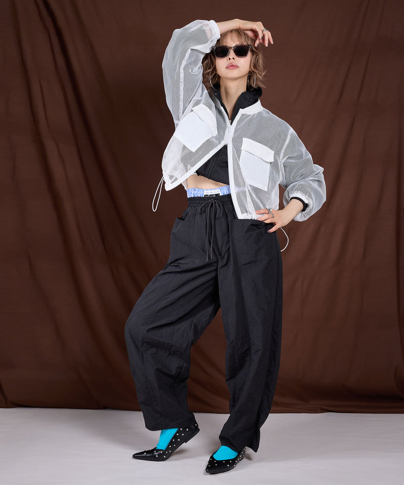 【最上もが着用】カーブレイヤードナイロンパンツ