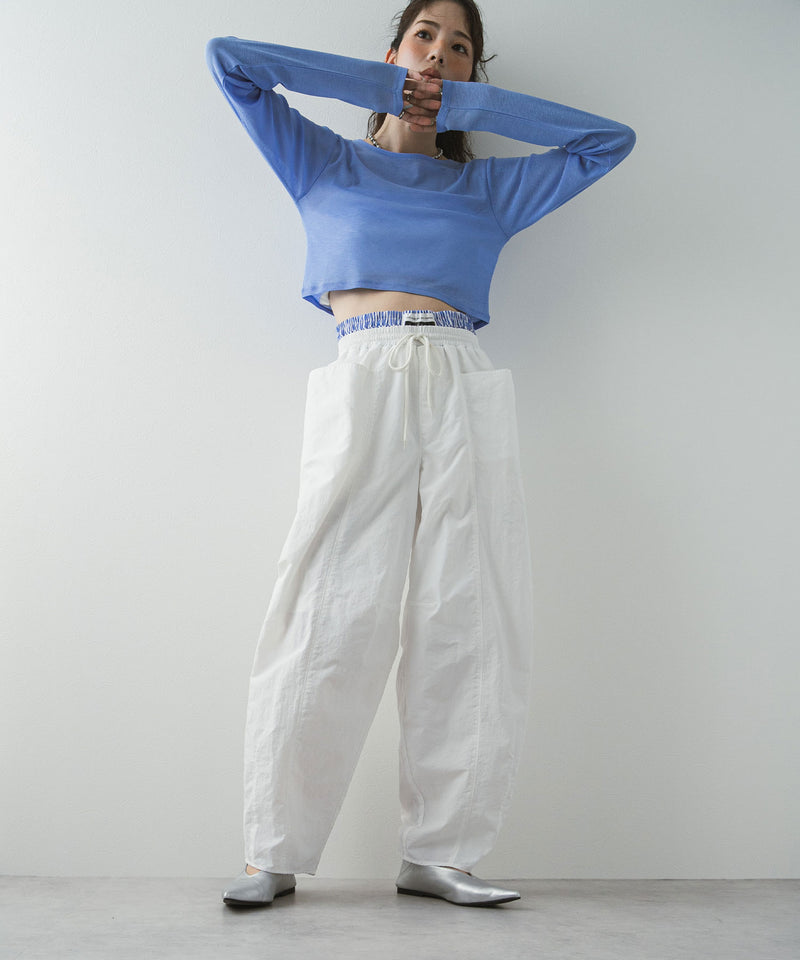 【最上もが着用】カーブレイヤードナイロンパンツ