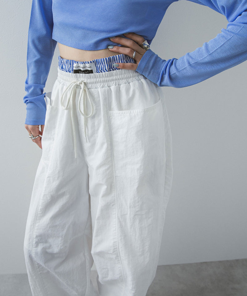 【最上もが着用】カーブレイヤードナイロンパンツ