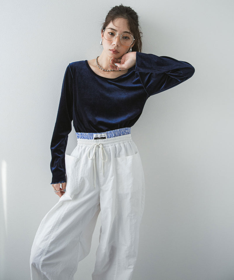 【最上もが着用】カーブレイヤードナイロンパンツ