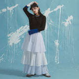 【新春セール】【最上もが着用】ティアードロングナイロンスカート【OSN】