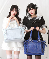 【予約　6/12発送】レースアップリボンキラキラビジュー痛バッグ