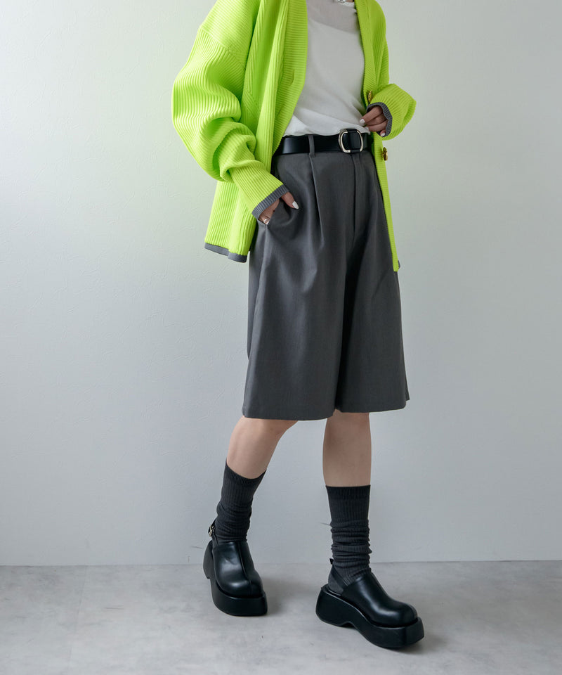 タックツイルハーフパンツ