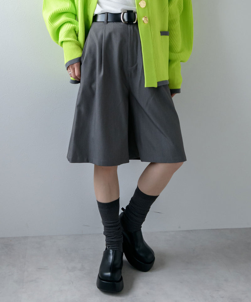 タックツイルハーフパンツ