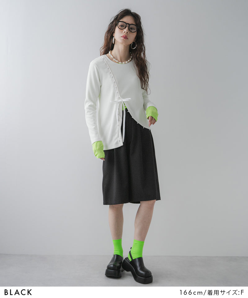 タックツイルハーフパンツ