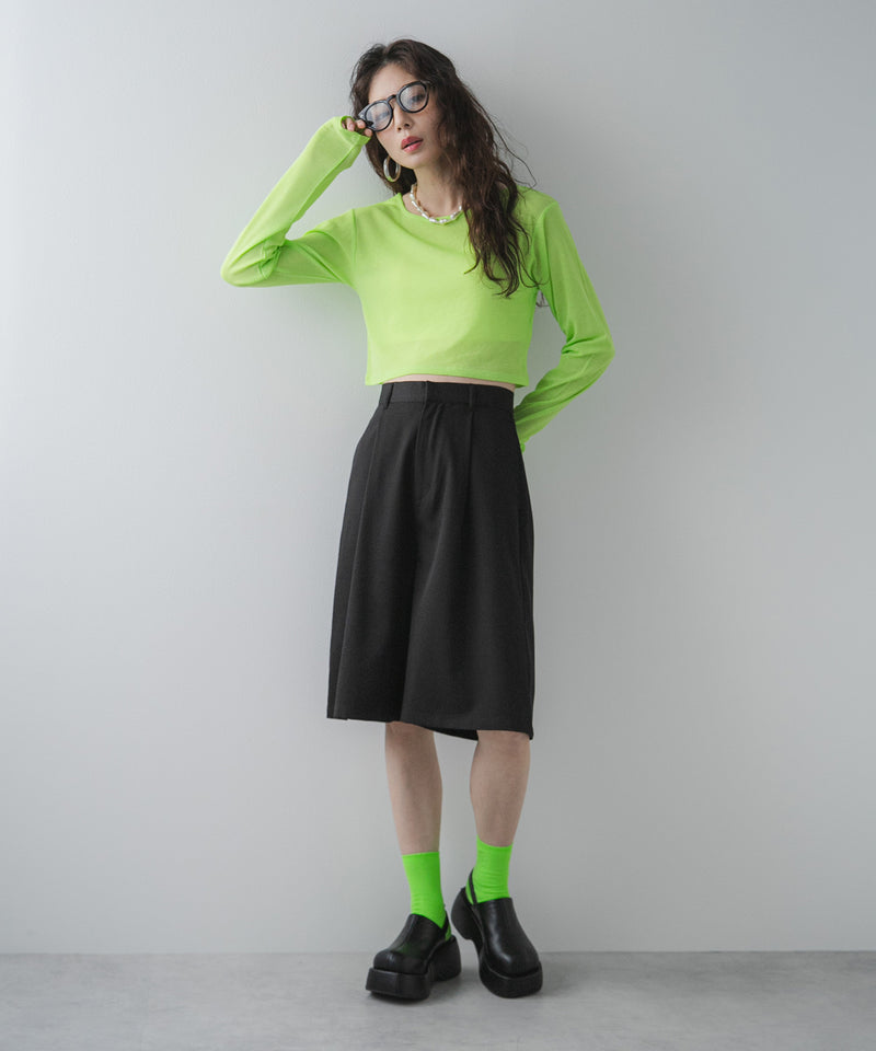 タックツイルハーフパンツ