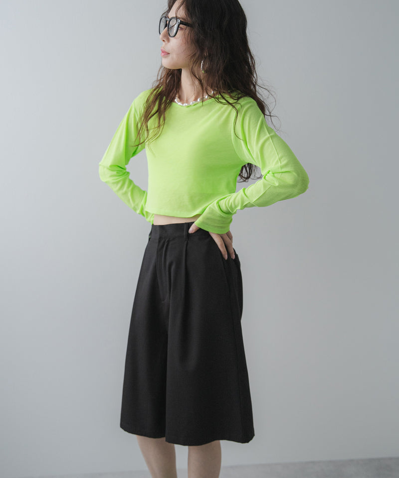 タックツイルハーフパンツ