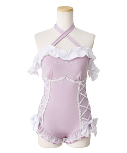 オフショルハート十字架レースアップ水着