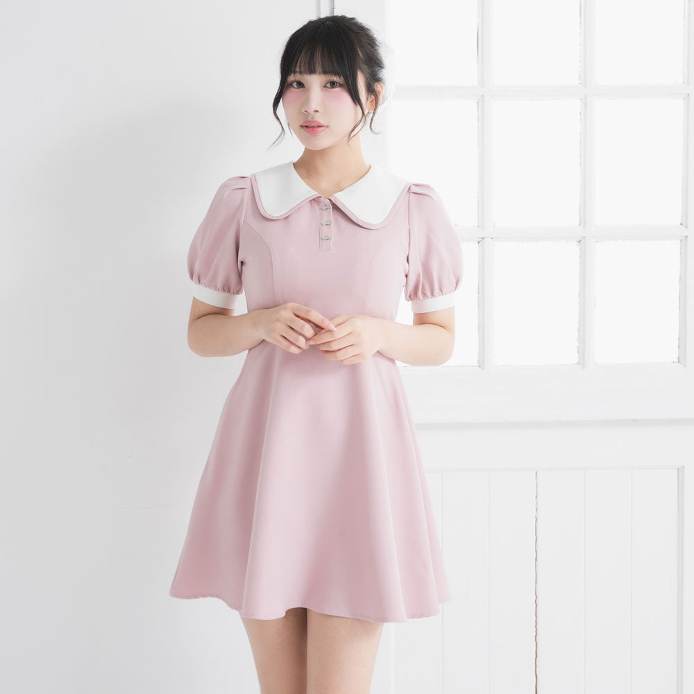 PINK HOUSE ワンピース エプロン付きセーラーワンピース
