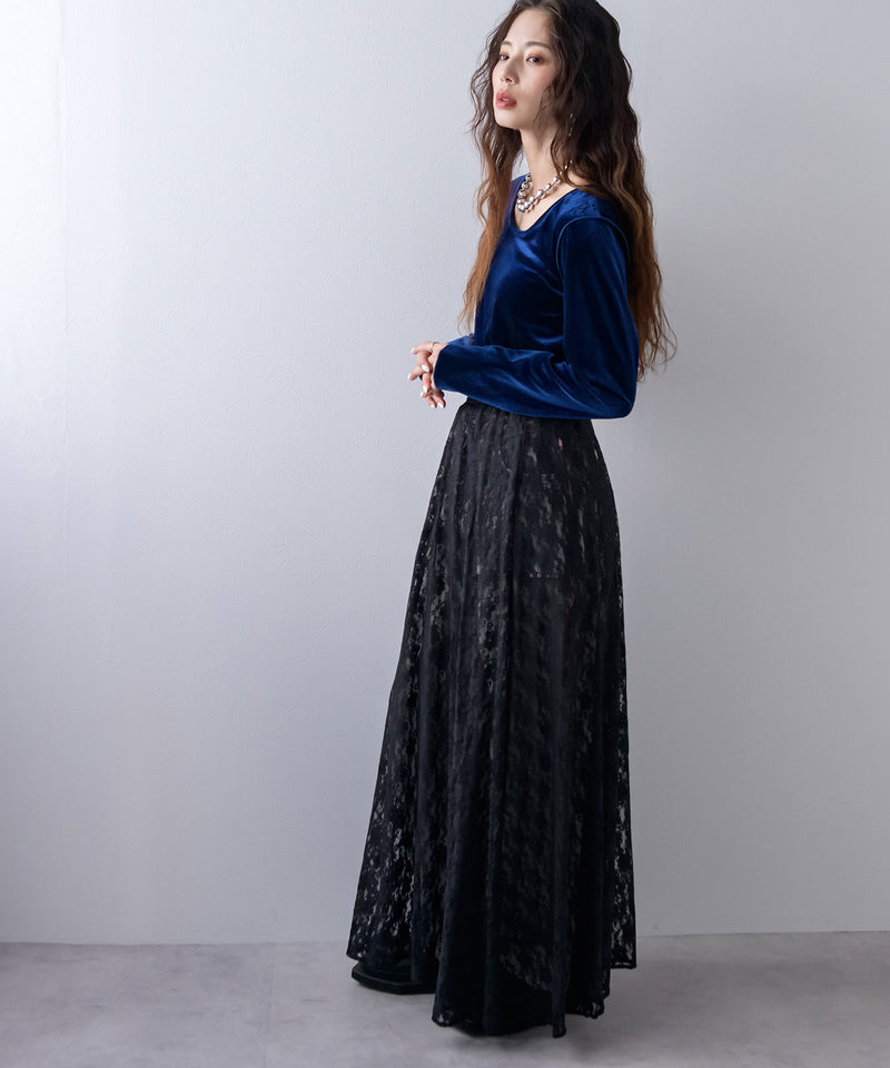 【最上もが着用】レースロングスカート