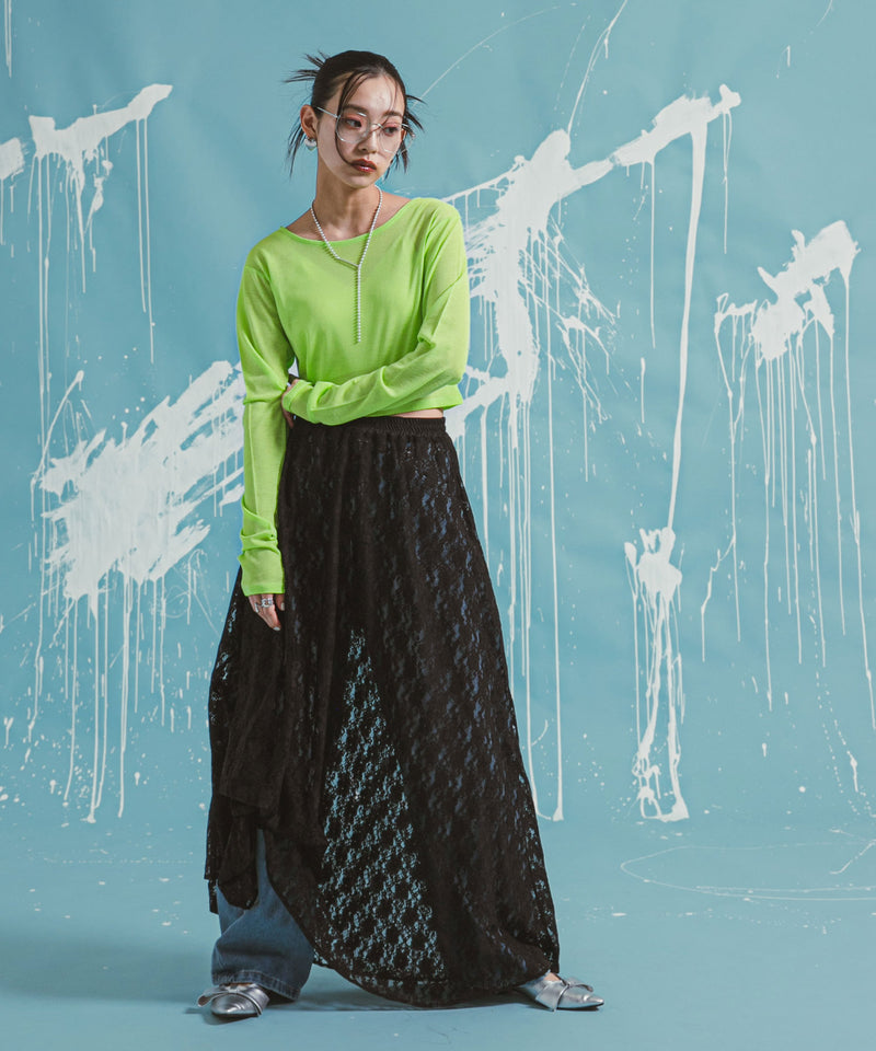 【最上もが着用】レースロングスカート