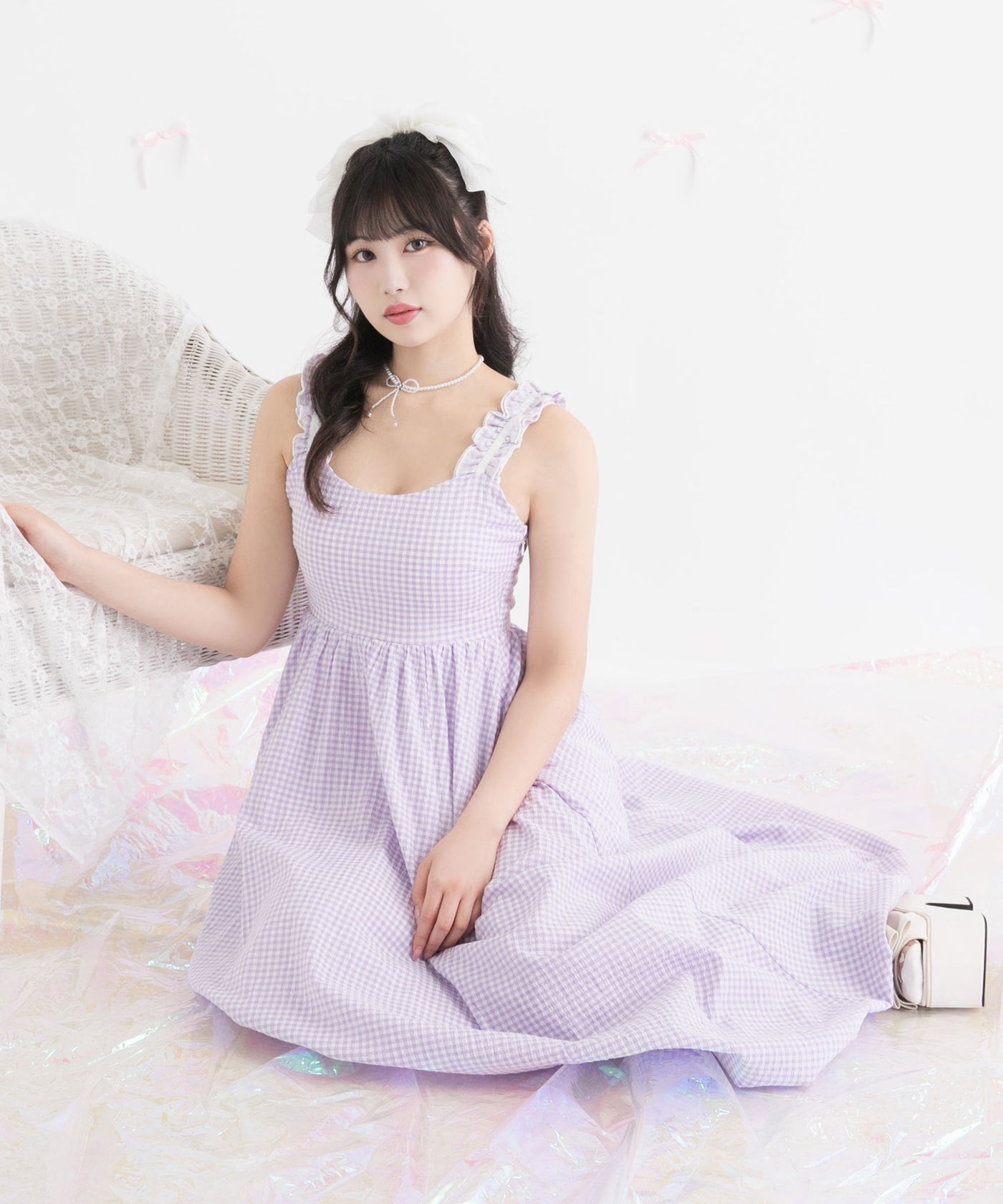 ギンガムチェックバルーンジャンスカ【大きいサイズ有】 – レディース