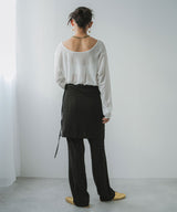 ラップスカートセットジャガードワッフルパンツ