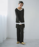 ラップスカートセットジャガードワッフルパンツ