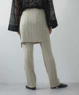 ラップスカートセットジャガードワッフルパンツ