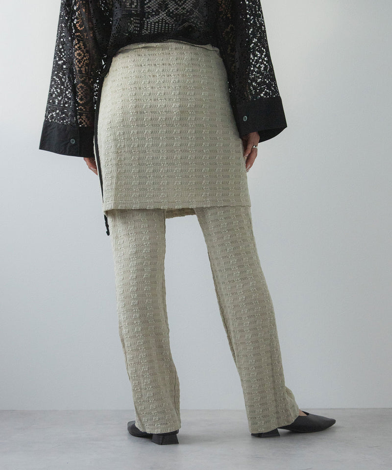 ラップスカートセットジャガードワッフルパンツ